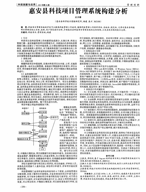 惠安县科技项目管理系统构建分析