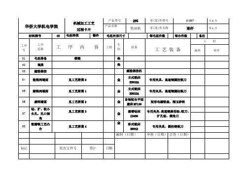 295柴油机连杆加工工艺过程卡分析