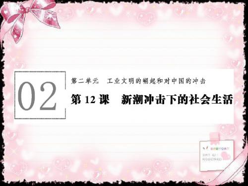 高中历史必修二(岳麓版)课件 2.12 新潮冲击下的社会生活