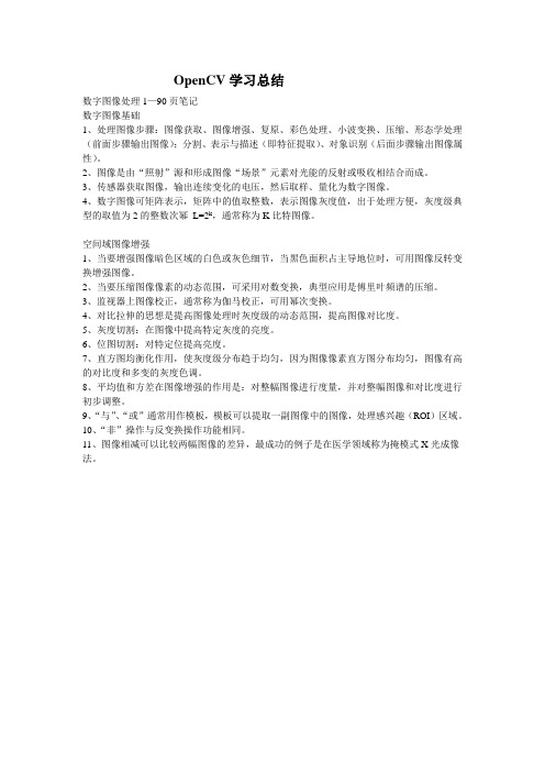 OpenCV学习小结