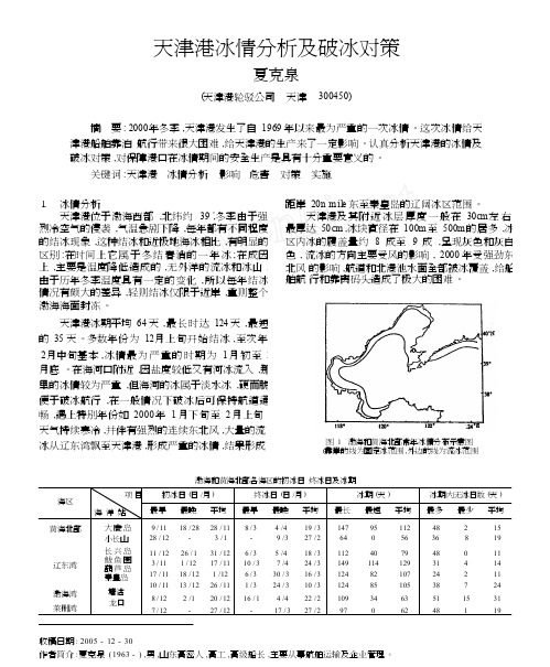 天津港冰情分析及破冰对策