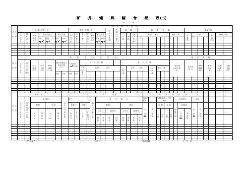 矿井通风综合报表(二)