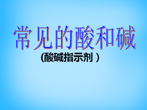 人教五四制初中化学九上11课题1常见的酸和碱PPT课件