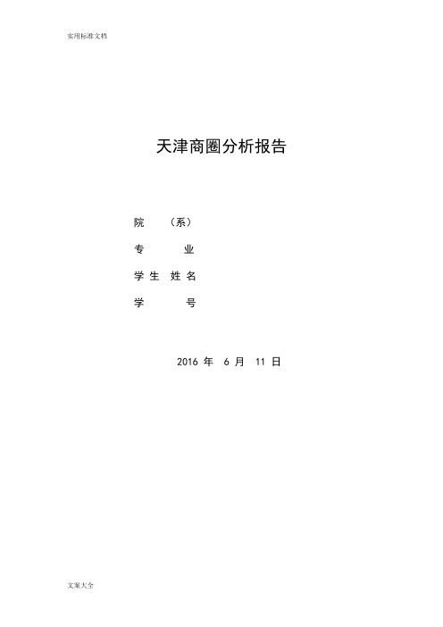 天津商圈分析报告报告材料