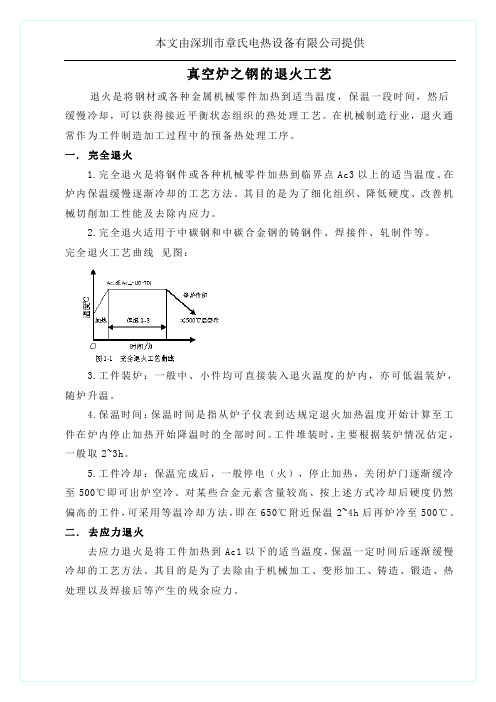 真空炉之钢的退火工艺