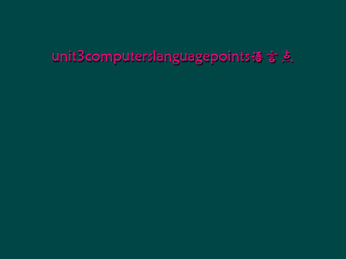 unit3computerslanguagepoints语言点