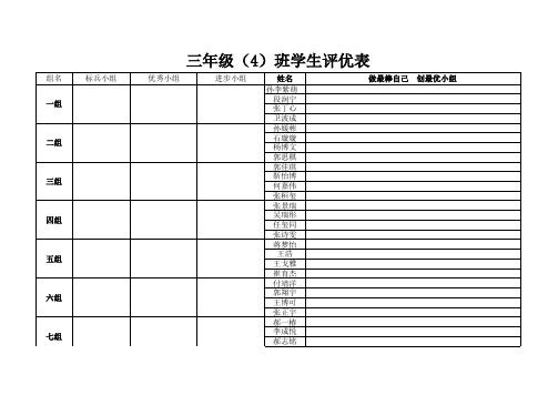 三年级(4)班评优表 - 副本