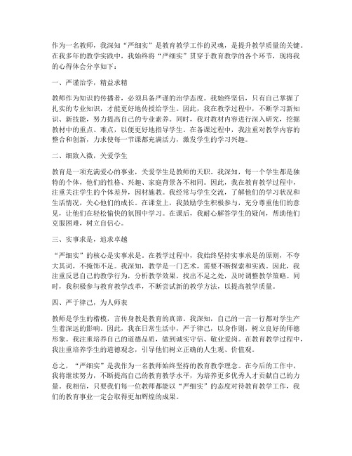 教师个人严细实心得体会