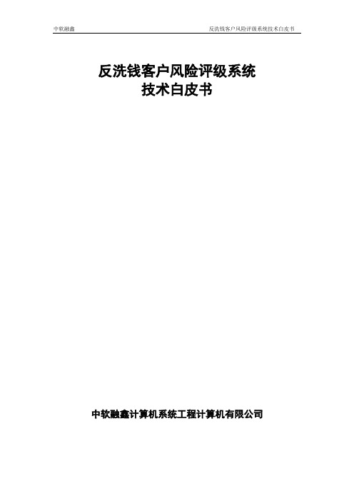 反洗钱客户风险评级系统