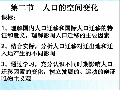 人教版高中地理必修二1.2《人口的空间变化》优秀课件