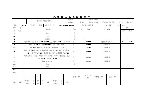 机械加工工艺过程卡片模版