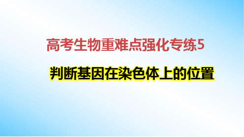 高考生物重难点强化专练5 判断基因在染色体上的位置