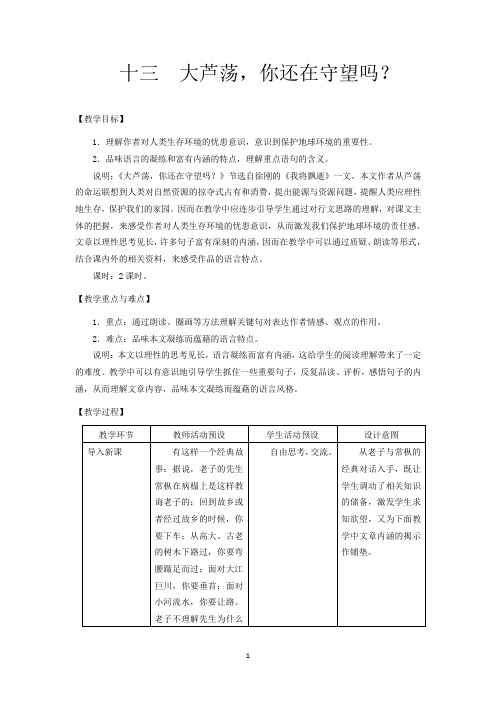 大芦荡,你还在守望吗?