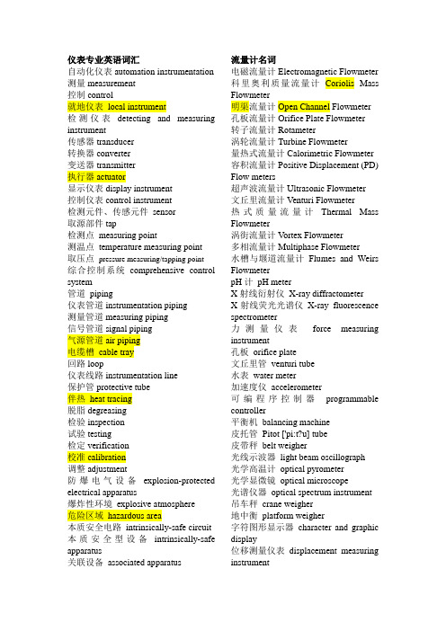 3仪表专业英语词汇