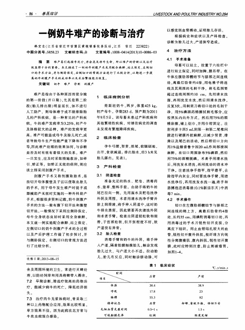 一例奶牛难产的诊断与治疗