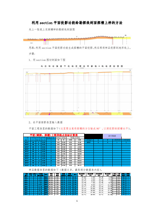 教程 勘探线剖面探槽上样