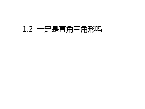 北师大版八年级数学上册 1.2  一定是直角三角形吗 课件 (共19张PPT)