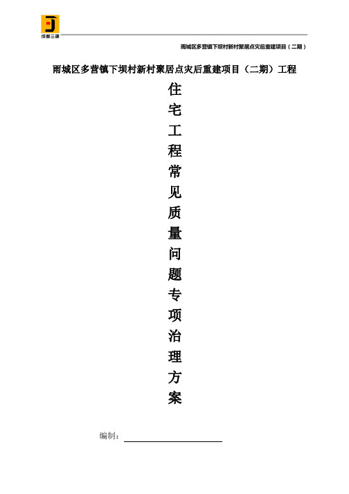 工程质量常见问题专项治理方案