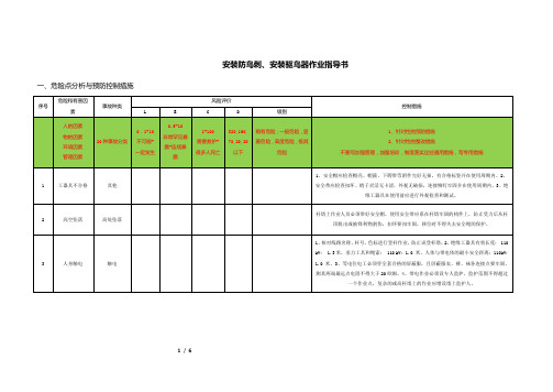 装防鸟刺、安装驱鸟器标准化操作指导书