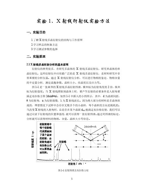 2014级-X射线衍射实验指导书