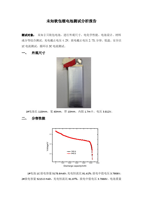 未知软包锂电池经典全套分析案例