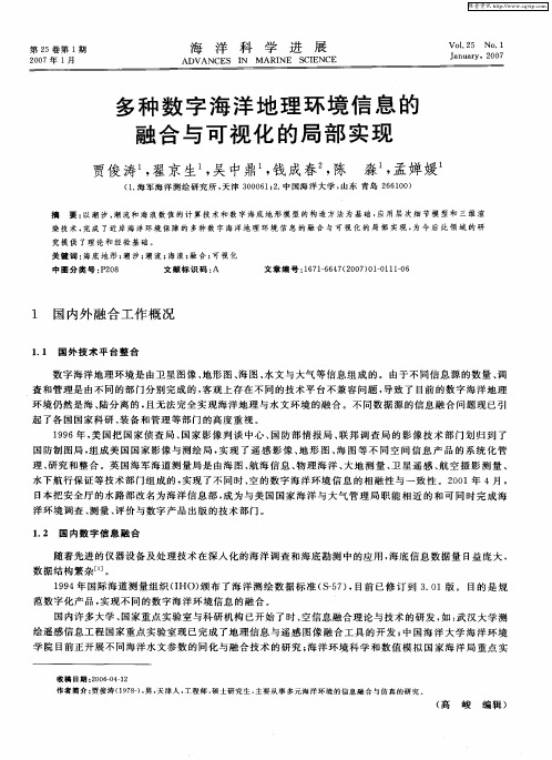 多种数字海洋地理环境信息的融合与可视化的局部实现