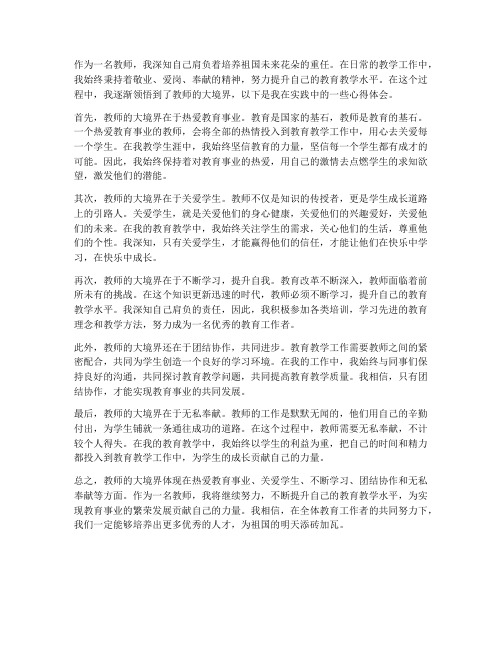 教师的大境界心得体会