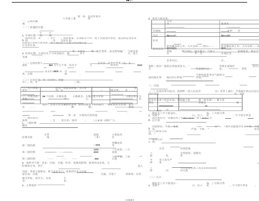 八年级上册人教版地理复习资料