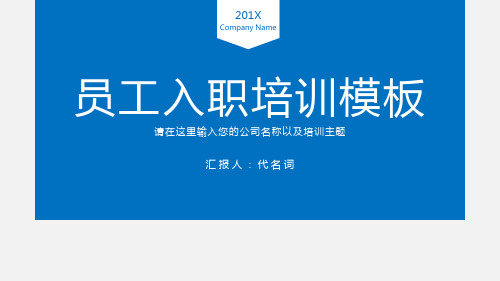 商务公司新员工入职培训岗前培训ppt通用模板