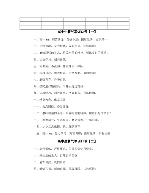 高中生霸气军训口号