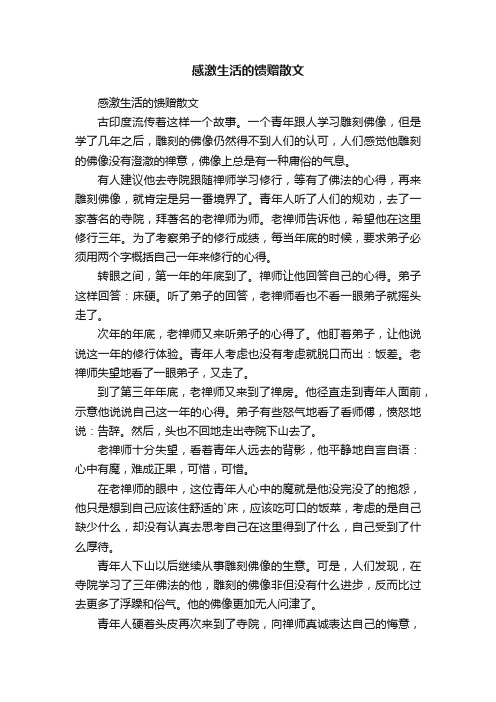 感激生活的馈赠散文