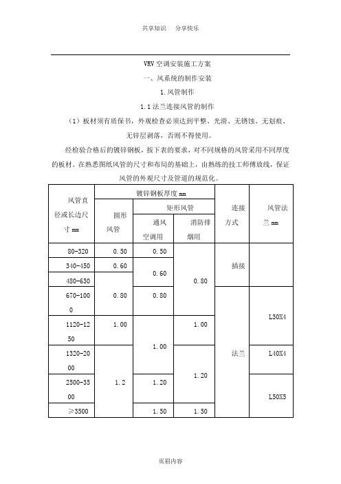 VRV空调施工方案(全)