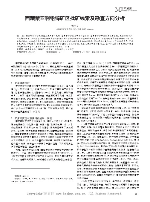 西藏蒙亚啊铅锌矿区找矿线索及勘查方向分析