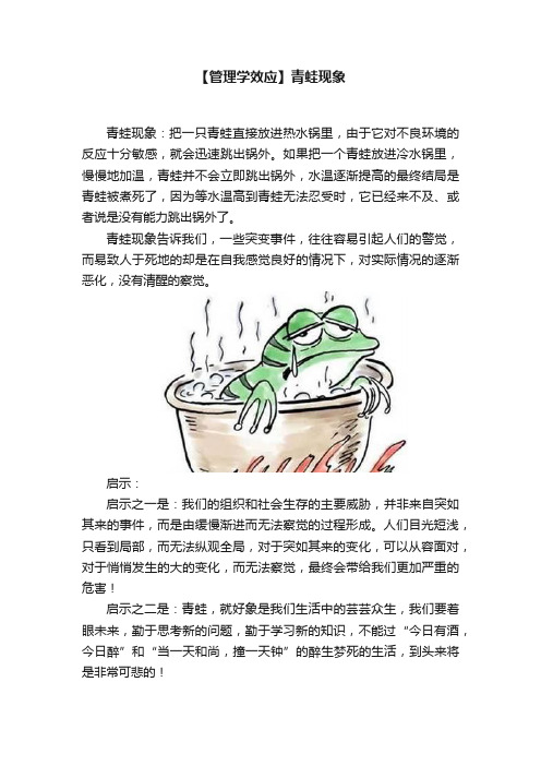 【管理学效应】青蛙现象