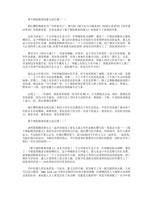 那个骑轮箱来的蜜儿读后感