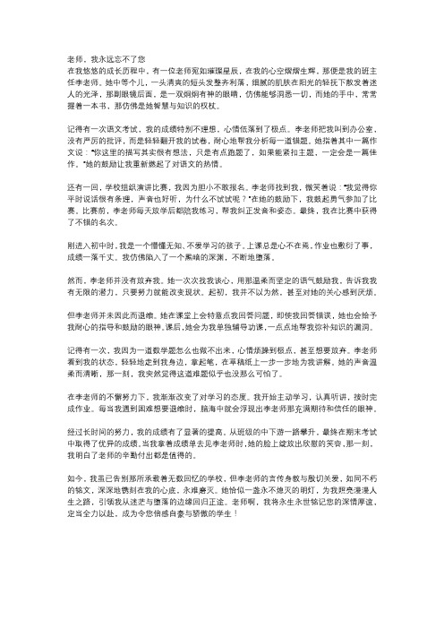 老师我永远忘不了您