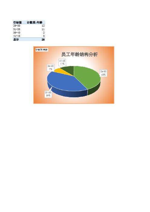 员工年龄结构分布图