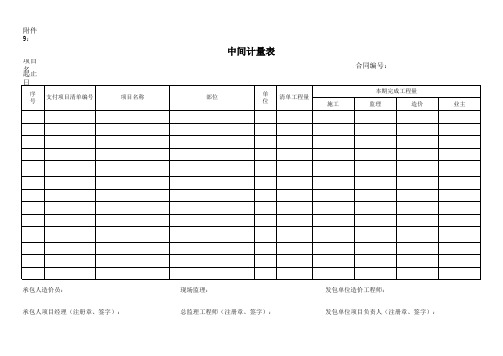 工程进度款申请支付报表(样表)