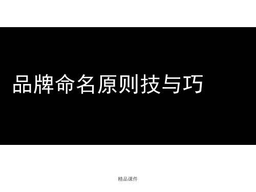 品牌取名原则与技巧(精编课件).ppt