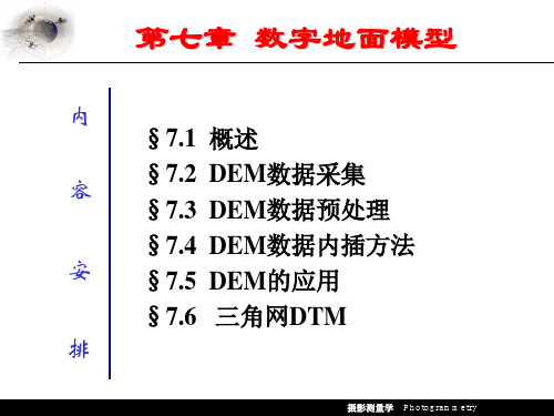 第七章 数字地面模型概述