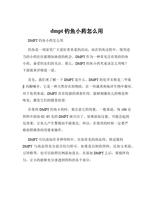 dmpt钓鱼小药怎么用