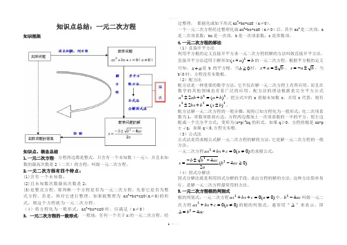 一元二次方程知识点总结和例题——复习