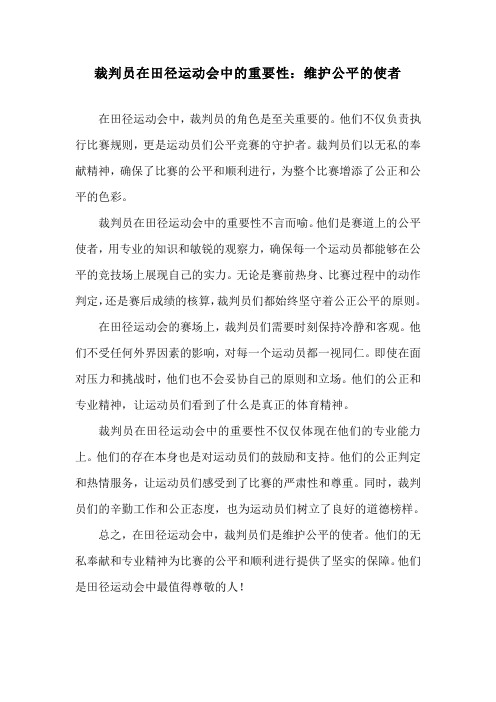 裁判员在田径运动会中的重要性：维护公平的使者