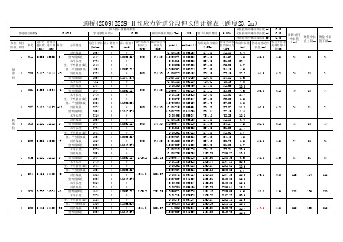预应力张拉伸长值计算书--通桥(2009)2229