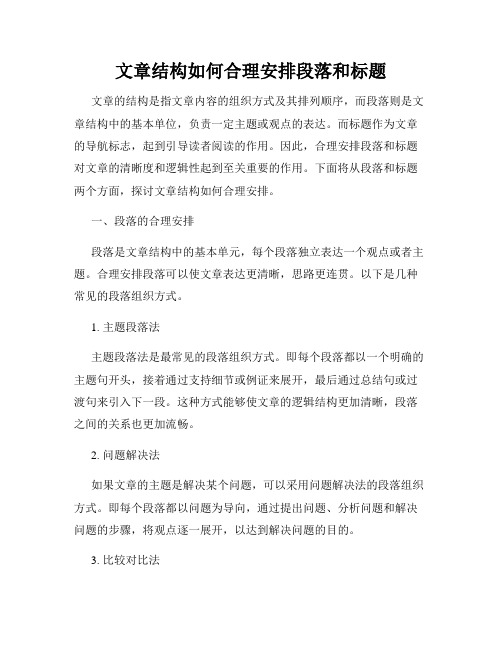 文章结构如何合理安排段落和标题