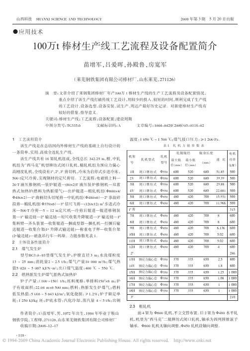 100万t棒材生产线工艺流程及设备配置简介