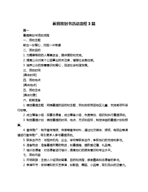 募捐策划书活动流程3篇