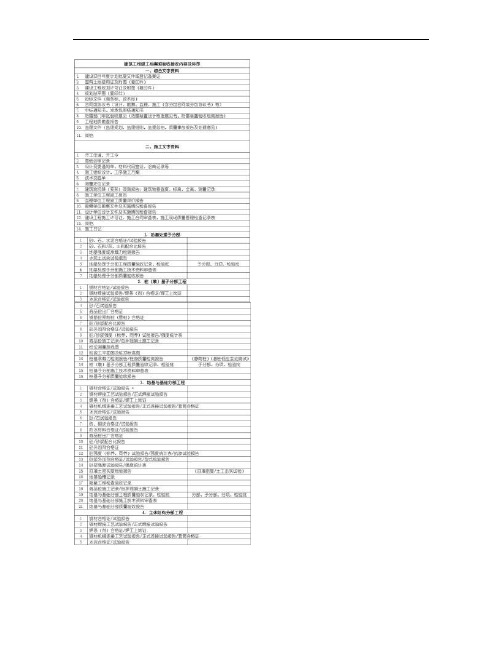 建筑工程竣工档案预验收接收内容及排序