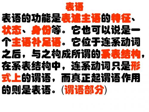 高中语法专题句子成分之表语(英语中8种句子成分的具体充当)(共28张PPT)