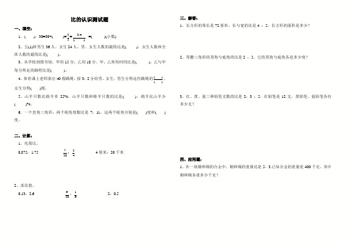 比的认识测试题及答案